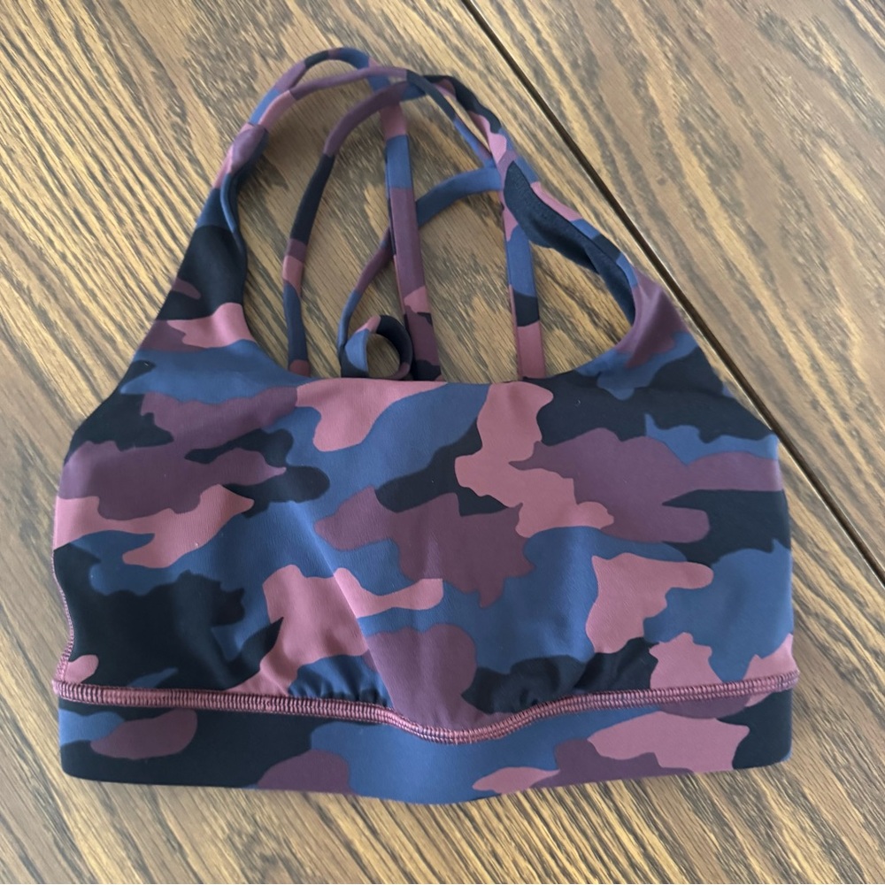 lululemon athletica Camo Sports Bra - Black and Pink